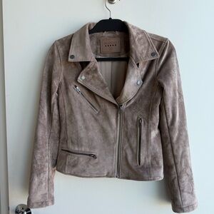 Blank NYC Taupe Suede Leather Jacket